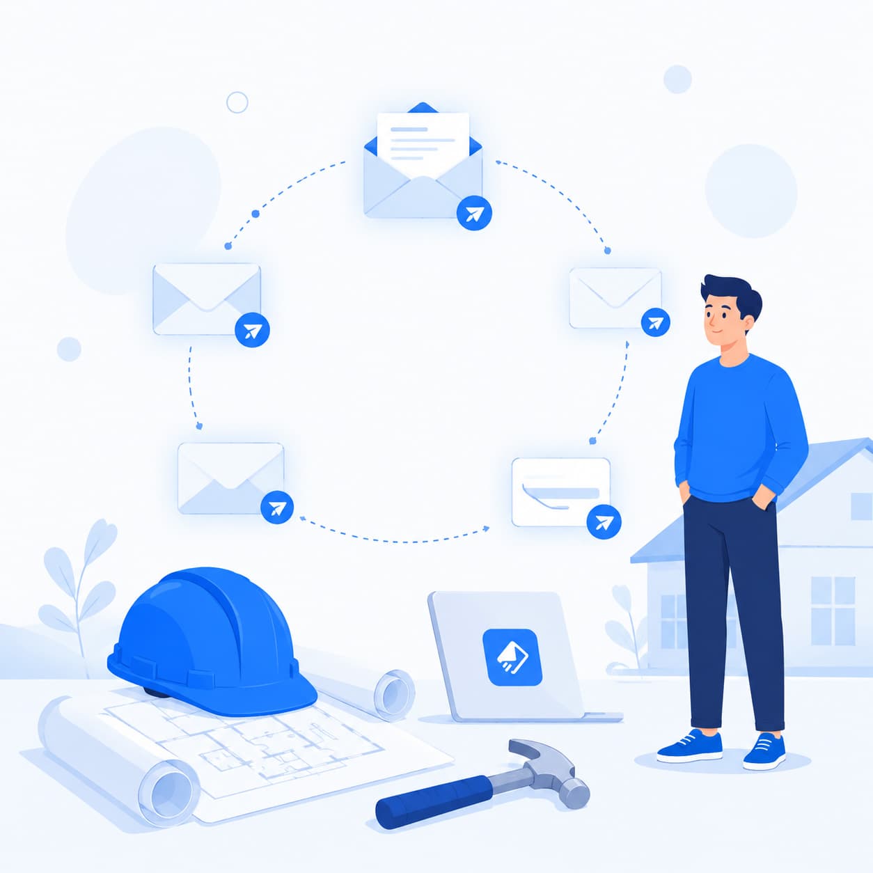 Automated estimate follow-up email loop for a contracting business